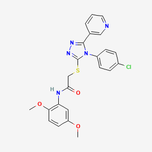 molecular formula C23H20ClN5O3S B4234579 2-{[4-(4-chlorophenyl)-5-(3-pyridinyl)-4H-1,2,4-triazol-3-yl]thio}-N-(2,5-dimethoxyphenyl)acetamide 