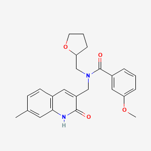 molecular formula C24H26N2O4 B4234580 N-[(2-hydroxy-7-methyl-3-quinolinyl)methyl]-3-methoxy-N-(tetrahydro-2-furanylmethyl)benzamide 