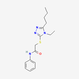 molecular formula C16H22N4OS B4234601 2-[(5-butyl-4-ethyl-4H-1,2,4-triazol-3-yl)thio]-N-phenylacetamide 
