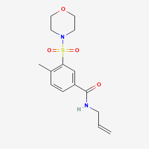 molecular formula C15H20N2O4S B4234627 N-allyl-4-methyl-3-(4-morpholinylsulfonyl)benzamide 