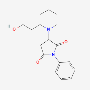 molecular formula C17H22N2O3 B4234629 3-[2-(2-hydroxyethyl)-1-piperidinyl]-1-phenyl-2,5-pyrrolidinedione 