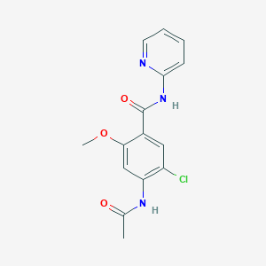 molecular formula C15H14ClN3O3 B4234640 4-(acetylamino)-5-chloro-2-methoxy-N-2-pyridinylbenzamide 