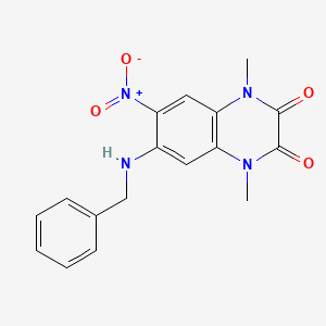 molecular formula C17H16N4O4 B4234645 6-(benzylamino)-1,4-dimethyl-7-nitro-1,4-dihydro-2,3-quinoxalinedione 