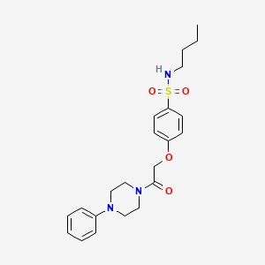 molecular formula C22H29N3O4S B4234663 N-butyl-4-[2-oxo-2-(4-phenyl-1-piperazinyl)ethoxy]benzenesulfonamide 