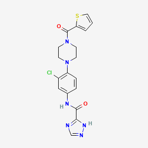 molecular formula C18H17ClN6O2S B4234664 N-{3-chloro-4-[4-(2-thienylcarbonyl)-1-piperazinyl]phenyl}-1H-1,2,4-triazole-3-carboxamide 