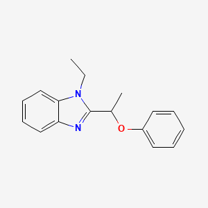 molecular formula C17H18N2O B4234706 1-ethyl-2-(1-phenoxyethyl)-1H-benzimidazole 