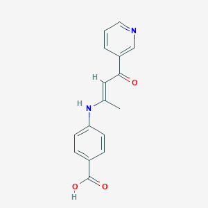 molecular formula C16H14N2O3 B423471 4-{[1-Methyl-3-oxo-3-(3-pyridinyl)-1-propenyl]amino}benzoic acid 