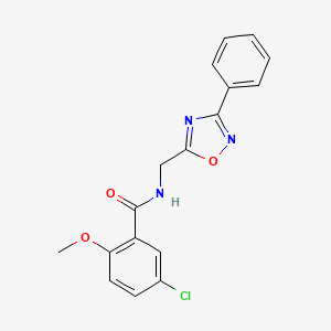 molecular formula C17H14ClN3O3 B4234732 5-chloro-2-methoxy-N-[(3-phenyl-1,2,4-oxadiazol-5-yl)methyl]benzamide 