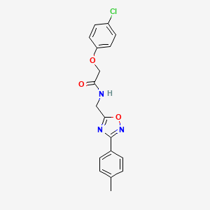 molecular formula C18H16ClN3O3 B4234739 2-(4-chlorophenoxy)-N-{[3-(4-methylphenyl)-1,2,4-oxadiazol-5-yl]methyl}acetamide 