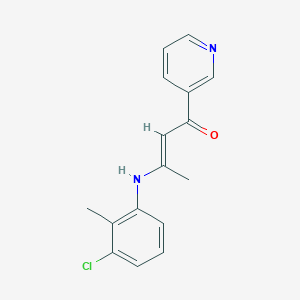 molecular formula C16H15ClN2O B423475 3-(3-Chloro-2-methylanilino)-1-(3-pyridinyl)-2-buten-1-one 