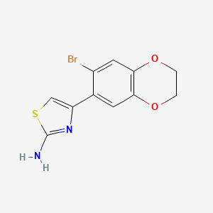 molecular formula C11H9BrN2O2S B4234751 4-(7-bromo-2,3-dihydro-1,4-benzodioxin-6-yl)-1,3-thiazol-2-amine 