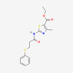 molecular formula C16H18N2O3S2 B4234786 ethyl 4-methyl-2-{[3-(phenylthio)propanoyl]amino}-1,3-thiazole-5-carboxylate 