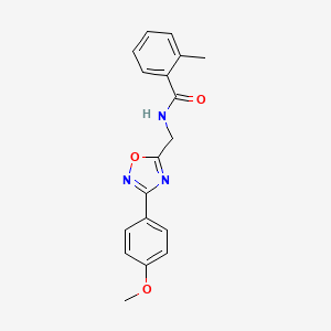 molecular formula C18H17N3O3 B4234806 N-{[3-(4-methoxyphenyl)-1,2,4-oxadiazol-5-yl]methyl}-2-methylbenzamide 