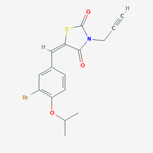 molecular formula C16H14BrNO3S B423481 (5E)-5-[3-bromo-4-(propan-2-yloxy)benzylidene]-3-(prop-2-yn-1-yl)-1,3-thiazolidine-2,4-dione 