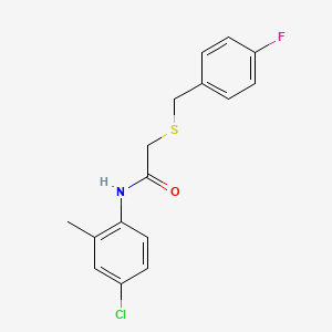 molecular formula C16H15ClFNOS B4234816 N-(4-chloro-2-methylphenyl)-2-[(4-fluorobenzyl)thio]acetamide 
