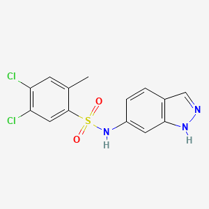 molecular formula C14H11Cl2N3O2S B4234853 4,5-dichloro-N-1H-indazol-6-yl-2-methylbenzenesulfonamide 