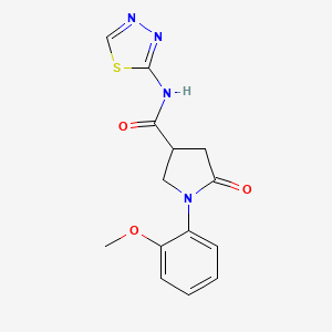 molecular formula C14H14N4O3S B4234871 1-(2-methoxyphenyl)-5-oxo-N-1,3,4-thiadiazol-2-yl-3-pyrrolidinecarboxamide 