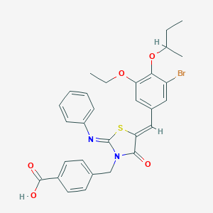 4-{[(2Z,5Z)-5-[3-bromo-4-(butan-2-yloxy)-5-ethoxybenzylidene]-4-oxo-2-(phenylimino)-1,3-thiazolidin-3-yl]methyl}benzoic acid
