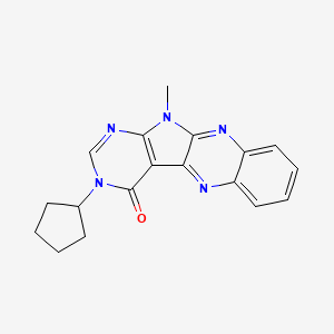 molecular formula C18H17N5O B4234943 3-cyclopentyl-11-methyl-3,11-dihydro-4H-pyrimido[5',4':4,5]pyrrolo[2,3-b]quinoxalin-4-one 