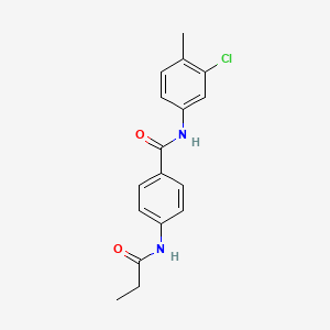 molecular formula C17H17ClN2O2 B4234952 N-(3-chloro-4-methylphenyl)-4-(propionylamino)benzamide 