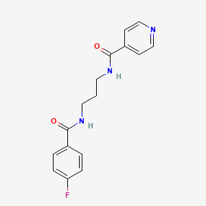 molecular formula C16H16FN3O2 B4234959 N-{3-[(4-fluorobenzoyl)amino]propyl}isonicotinamide 