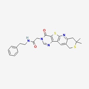 molecular formula C24H24N4O2S2 B4234965 2-(8,8-dimethyl-4-oxo-7,10-dihydro-8H-thiopyrano[3'',4'':5',6']pyrido[3',2':4,5]thieno[3,2-d]pyrimidin-3(4H)-yl)-N-(2-phenylethyl)acetamide 