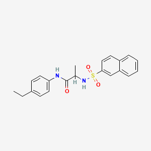 molecular formula C21H22N2O3S B4234975 N~1~-(4-ethylphenyl)-N~2~-(2-naphthylsulfonyl)alaninamide 