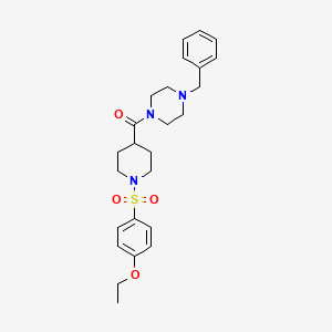 molecular formula C25H33N3O4S B4234977 1-benzyl-4-({1-[(4-ethoxyphenyl)sulfonyl]-4-piperidinyl}carbonyl)piperazine 