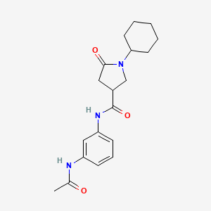 N-[3-(acetylamino)phenyl]-1-cyclohexyl-5-oxo-3-pyrrolidinecarboxamide
