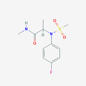 molecular formula C11H15FN2O3S B4234993 N~2~-(4-fluorophenyl)-N~1~-methyl-N~2~-(methylsulfonyl)alaninamide 
