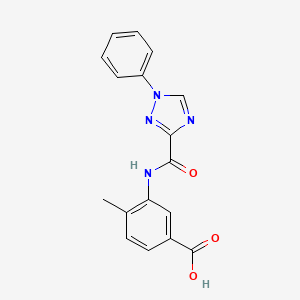 molecular formula C17H14N4O3 B4234999 4-methyl-3-{[(1-phenyl-1H-1,2,4-triazol-3-yl)carbonyl]amino}benzoic acid 