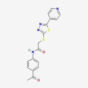 molecular formula C17H14N4O2S2 B4235020 N-(4-acetylphenyl)-2-{[5-(4-pyridinyl)-1,3,4-thiadiazol-2-yl]thio}acetamide 