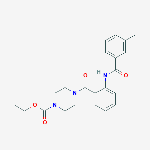 molecular formula C22H25N3O4 B4235032 ethyl 4-{2-[(3-methylbenzoyl)amino]benzoyl}-1-piperazinecarboxylate 