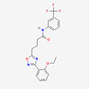 molecular formula C21H20F3N3O3 B4235060 4-[3-(2-ethoxyphenyl)-1,2,4-oxadiazol-5-yl]-N-[3-(trifluoromethyl)phenyl]butanamide 