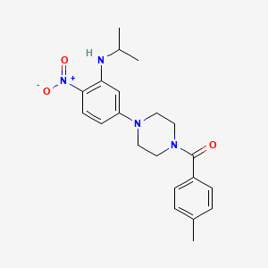 molecular formula C21H26N4O3 B4235084 N-isopropyl-5-[4-(4-methylbenzoyl)-1-piperazinyl]-2-nitroaniline 