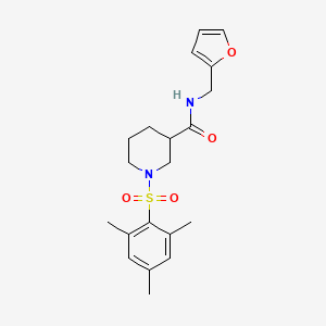 molecular formula C20H26N2O4S B4235098 N-(2-furylmethyl)-1-(mesitylsulfonyl)-3-piperidinecarboxamide 