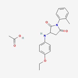 molecular formula C21H24N2O5 B4235106 3-[(4-ethoxyphenyl)amino]-1-(2-methylphenyl)-2,5-pyrrolidinedione acetate 