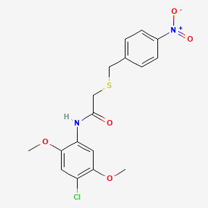 molecular formula C17H17ClN2O5S B4235115 N-(4-chloro-2,5-dimethoxyphenyl)-2-[(4-nitrobenzyl)thio]acetamide 