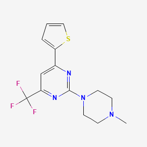 2-(4-methyl-1-piperazinyl)-4-(2-thienyl)-6-(trifluoromethyl)pyrimidine