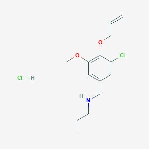 molecular formula C14H21Cl2NO2 B4235132 N-[4-(allyloxy)-3-chloro-5-methoxybenzyl]-1-propanamine hydrochloride 