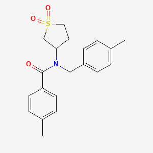 molecular formula C20H23NO3S B4235133 N-(1,1-dioxidotetrahydro-3-thienyl)-4-methyl-N-(4-methylbenzyl)benzamide 