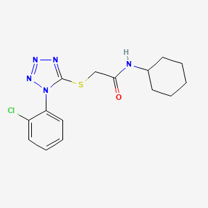 molecular formula C15H18ClN5OS B4235139 2-{[1-(2-chlorophenyl)-1H-tetrazol-5-yl]thio}-N-cyclohexylacetamide 