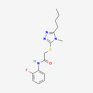 2-[(5-butyl-4-methyl-4H-1,2,4-triazol-3-yl)thio]-N-(2-fluorophenyl)acetamide