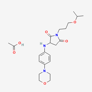 molecular formula C22H33N3O6 B4235165 1-(3-isopropoxypropyl)-3-{[4-(4-morpholinyl)phenyl]amino}-2,5-pyrrolidinedione acetate 