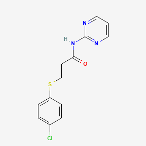 molecular formula C13H12ClN3OS B4235181 3-[(4-chlorophenyl)thio]-N-2-pyrimidinylpropanamide 