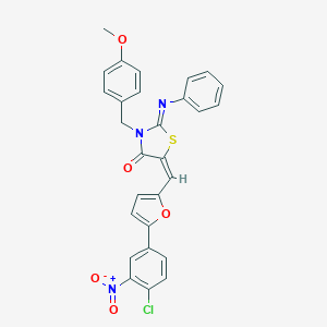 (2E,5E)-5-{[5-(4-chloro-3-nitrophenyl)furan-2-yl]methylidene}-3-(4-methoxybenzyl)-2-(phenylimino)-1,3-thiazolidin-4-one