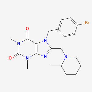 molecular formula C21H26BrN5O2 B4235195 7-(4-bromobenzyl)-1,3-dimethyl-8-[(2-methyl-1-piperidinyl)methyl]-3,7-dihydro-1H-purine-2,6-dione 