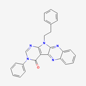 3-phenyl-11-(2-phenylethyl)-3,11-dihydro-4H-pyrimido[5',4':4,5]pyrrolo[2,3-b]quinoxalin-4-one