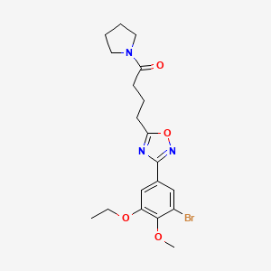 molecular formula C19H24BrN3O4 B4235221 3-(3-bromo-5-ethoxy-4-methoxyphenyl)-5-[4-oxo-4-(1-pyrrolidinyl)butyl]-1,2,4-oxadiazole 