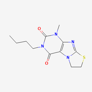 molecular formula C12H16N4O2S B4235244 3-butyl-1-methyl-6,7-dihydro[1,3]thiazolo[2,3-f]purine-2,4(1H,3H)-dione 